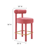 Toulouse Performance Velvet Counter Stool by Lefancy