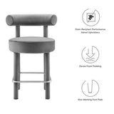 Toulouse Performance Velvet Counter Stool by Lefancy