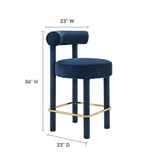 Toulouse Performance Velvet Counter Stool by Lefancy