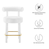 Toulouse Performance Velvet Counter Stool by Lefancy