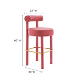 Toulouse Performance Velvet Bar Stool by Lefancy