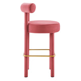 Toulouse Performance Velvet Bar Stool by Lefancy