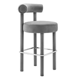 Toulouse Performance Velvet Bar Stool by Lefancy