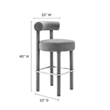 Toulouse Performance Velvet Bar Stool by Lefancy