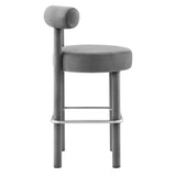 Toulouse Performance Velvet Bar Stool by Lefancy