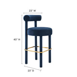 Toulouse Performance Velvet Bar Stool by Lefancy