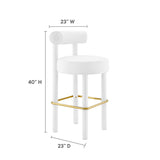 Toulouse Performance Velvet Bar Stool by Lefancy