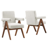 Lyra Boucle Fabric Dining Room Chair Set of 2 by Lefancy