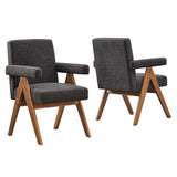 Lyra Fabric Dining Room Chair Set of 2 by Lefancy