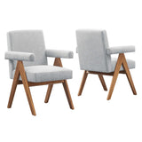 Lyra Fabric Dining Room Chair Set of 2 by Lefancy