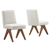 Lyra Boucle Fabric Dining Room Side Chair Set of 2 by Lefancy