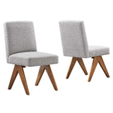 Lyra Boucle Fabric Dining Room Side Chair Set of 2 by Lefancy