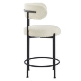 Albie Boucle Fabric Counter Stools Set of 2 by Lefancy