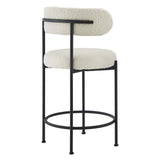 Albie Boucle Fabric Counter Stools Set of 2 by Lefancy