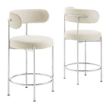 Albie Fabric Counter Stools Set of 2 by Lefancy