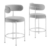 Albie Fabric Counter Stools Set of 2 by Lefancy