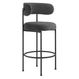 Albie Boucle Fabric Bar Stools Set of 2 by Lefancy