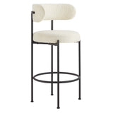 Albie Boucle Fabric Bar Stools Set of 2 by Lefancy