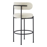 Albie Boucle Fabric Bar Stools Set of 2 by Lefancy