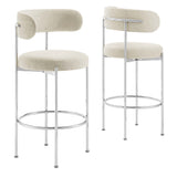 Albie Fabric Bar Stools Set of 2 by Lefancy