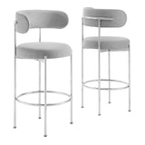 Albie Fabric Bar Stools Set of 2 by Lefancy