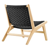 Saoirse Woven Rope Wood Accent Lounge Chair by Lefancy