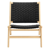 Saoirse Woven Rope Wood Accent Lounge Chair by Lefancy