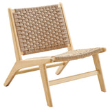 Saoirse Woven Rope Wood Accent Lounge Chair by Lefancy