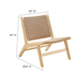 Saoirse Woven Rope Wood Accent Lounge Chair by Lefancy