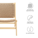 Saoirse Woven Rope Wood Accent Lounge Chair by Lefancy