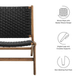 Saoirse Woven Rope Wood Accent Lounge Chair by Lefancy