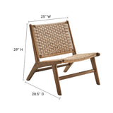 Saoirse Woven Rope Wood Accent Lounge Chair by Lefancy