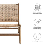 Saoirse Woven Rope Wood Accent Lounge Chair by Lefancy