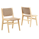 Saoirse Woven Rope Wood Dining Side Chair Set of 2 by Lefancy