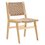 Saoirse Woven Rope Wood Dining Side Chair Set of 2 by Lefancy