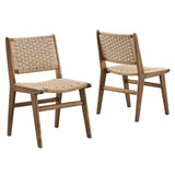 Saoirse Woven Rope Wood Dining Side Chair Set of 2 by Lefancy