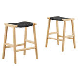 Saoirse Woven Rope Wood Counter Stool Set of 2 by Lefancy