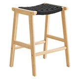 Saoirse Woven Rope Wood Counter Stool Set of 2 by Lefancy