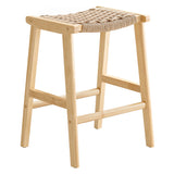 Saoirse Woven Rope Wood Counter Stool Set of 2 by Lefancy