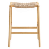 Saoirse Woven Rope Wood Counter Stool Set of 2 by Lefancy