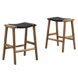 Saoirse Woven Rope Wood Counter Stool Set of 2 by Lefancy