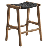 Saoirse Woven Rope Wood Counter Stool Set of 2 by Lefancy