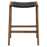 Saoirse Woven Rope Wood Counter Stool Set of 2 by Lefancy