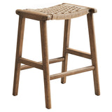 Saoirse Woven Rope Wood Counter Stool Set of 2 by Lefancy