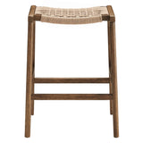 Saoirse Woven Rope Wood Counter Stool Set of 2 by Lefancy