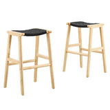 Saoirse Woven Rope Wood Bar Stool Set of 2 by Lefancy