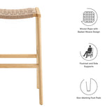 Saoirse Woven Rope Wood Bar Stool Set of 2 by Lefancy