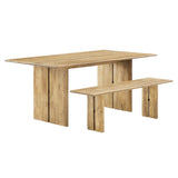 Amistad 72" Wood Dining Table and Bench Set by Lefancy