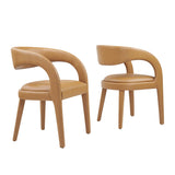 Pinnacle Vegan Leather Dining Chair Set of 2 by Lefancy