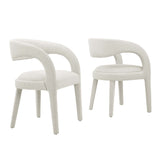 Pinnacle Boucle Upholstered Dining Chair Set of 2 by Lefancy